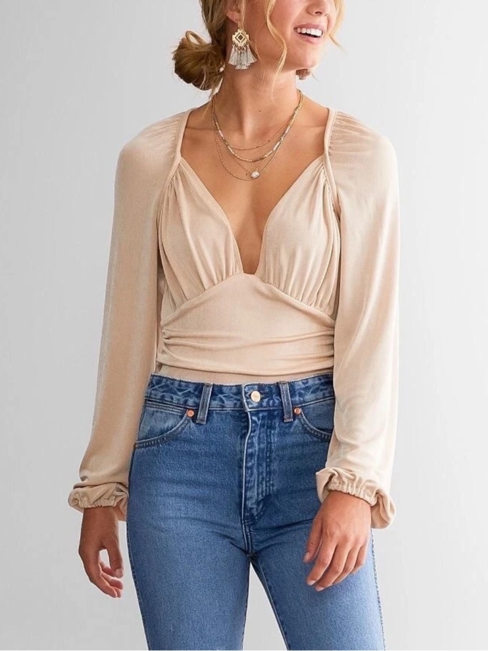 Intimately Free People In Your Arms Bodysuit Blossom Pearl Size:Large